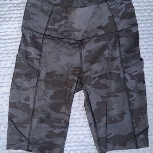 lululemon athletica Charcoal Camo High-Rise Bike Shorts